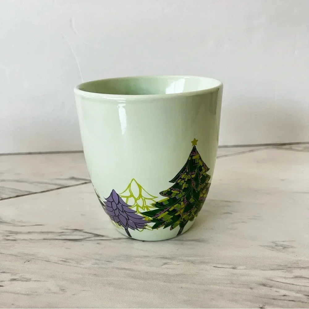 Starbucks Coffee Mug 16 oz. 2020 Holiday Christmas Pine Trees Green Pistachio